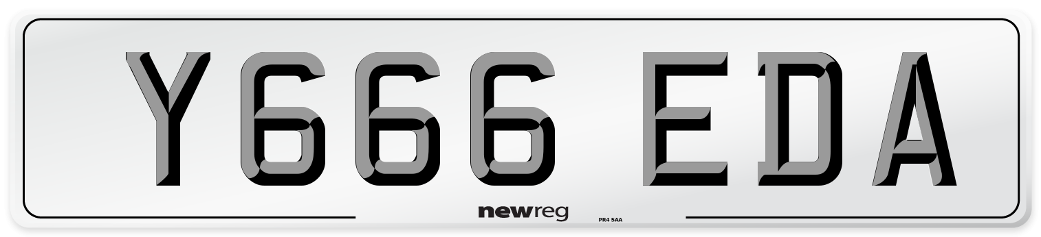Y666 EDA Number Plate from New Reg